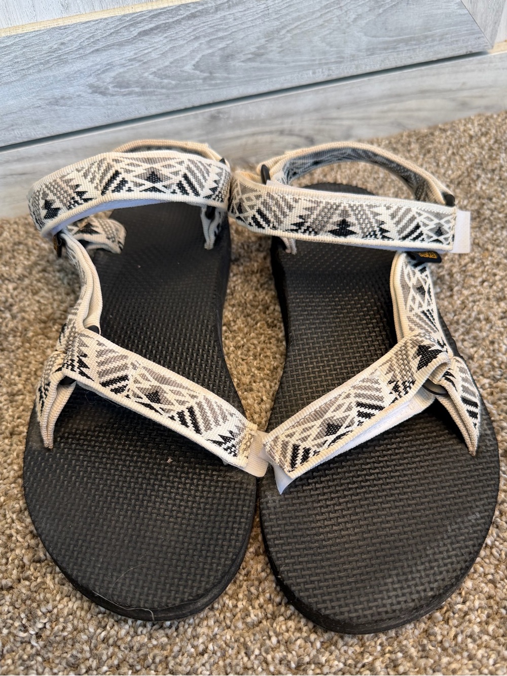 Women's Teva Original Universal Sport Sandals White and Grey 8